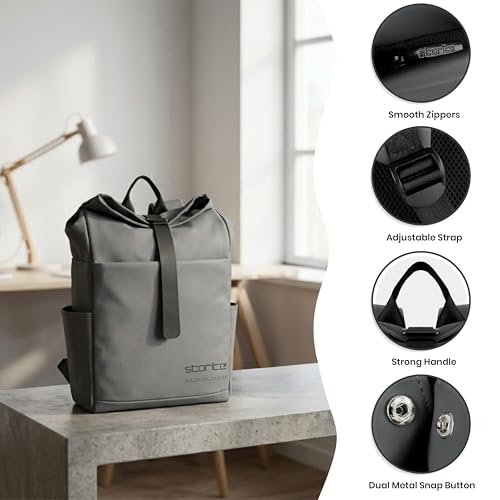 Image of Storite Premium Laptop Backpack for Men & Women | 15.6 inch Laptop Bag | Water Resistant Business Travel Backpack | Durable Smart Bag (Grey)