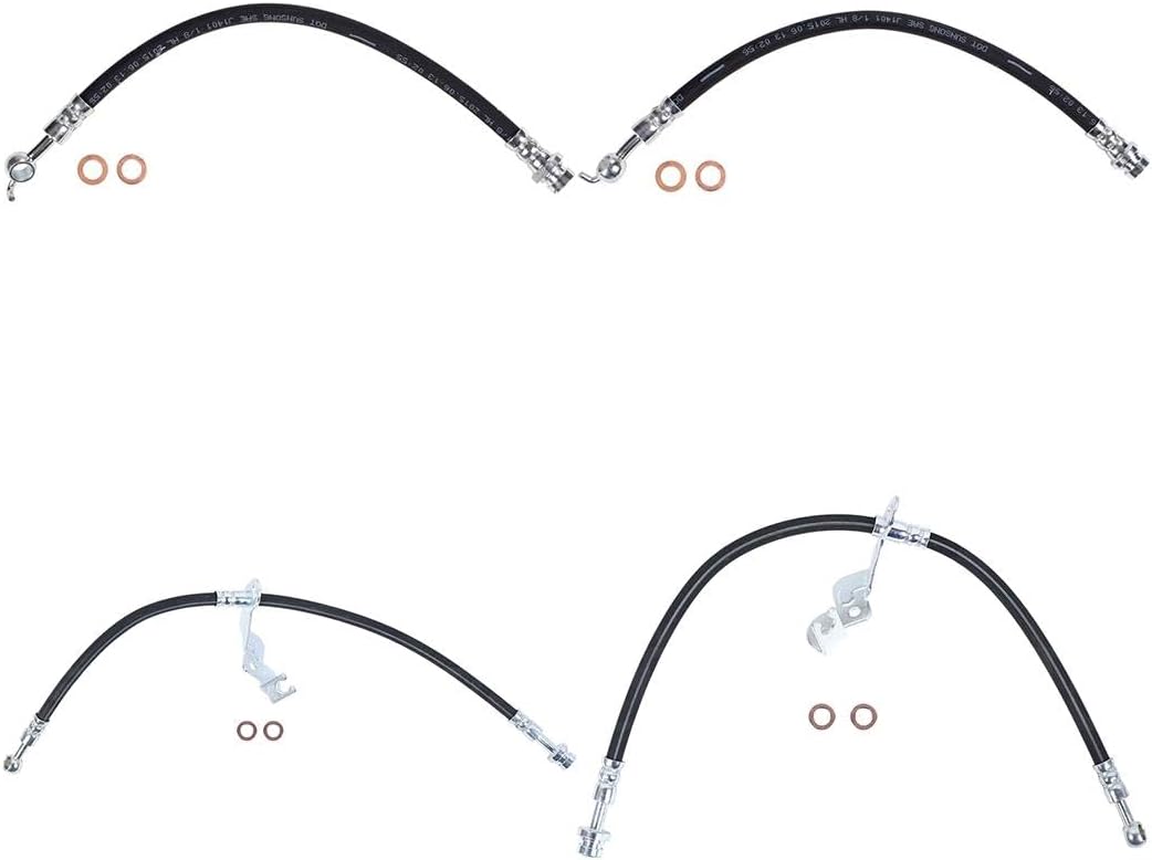 ‎A-Partrix Front and Rear Brake Hose Kit, 4PC Brake Lines Break Hydraulic Hose Replacement fits Kia Sorento 2015 2014