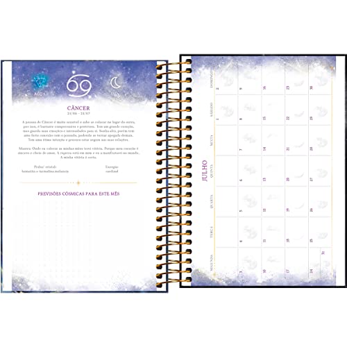 Agenda Espiral Diária 14 x 20 cm Magic 2023 - Preta - Stars Wonder - Tilibra
