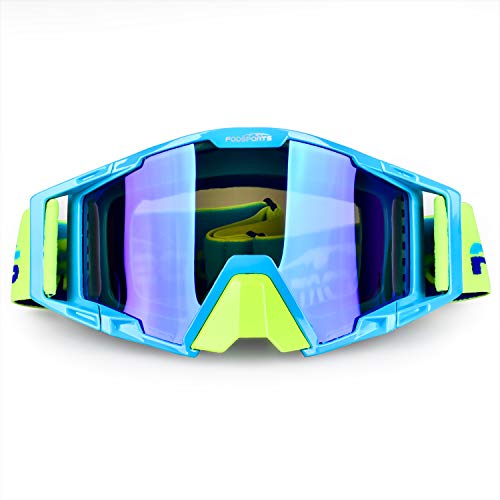 Fodsport Gafas de Moto Gafas Crossed Gafas Ciclismo Gafas Protección Mascara para Moto Motocross Esqui Deporte Ajustable (QM00017A3)