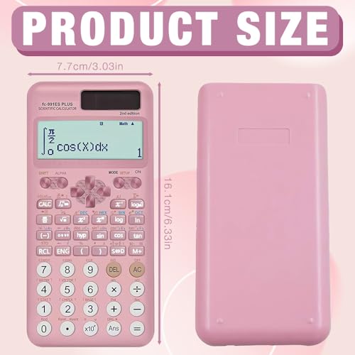 XEERUN FC-991ES Plus-2 Wissenschaftlicher Taschenrechner, Calculator Mit 417 Funktion 10+2 Stellen, Technischer Schulrechner, Tragbarer für Schulbedarf, Schüler, Lehrer, Büro, Zuhause, Rosa