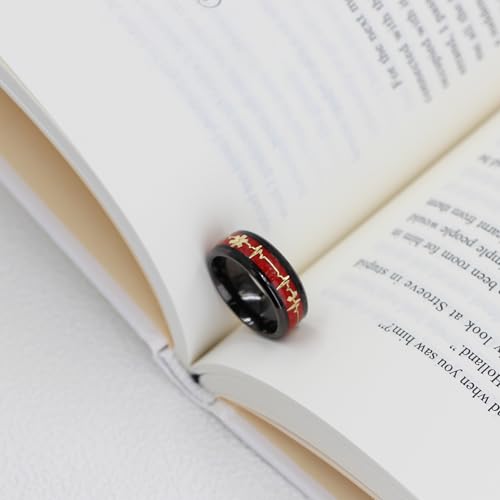 Oneress Rotes Kreuz Medical Ring, Harz Verstellbar, Geschenk für Krankenschwestern & Ärzte YA5273-11