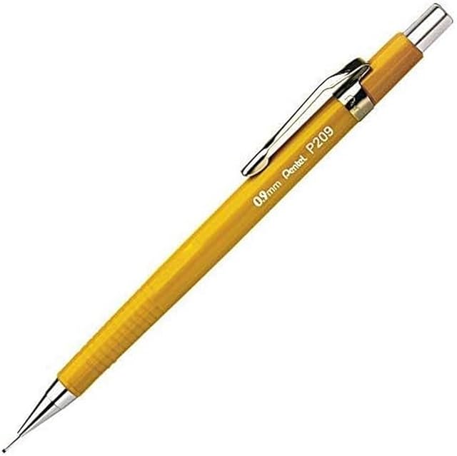 Pentel P209-G ołówek automatyczny, HB, 0,9 mm, żółty, 1 sztuka (1 opakowanie)