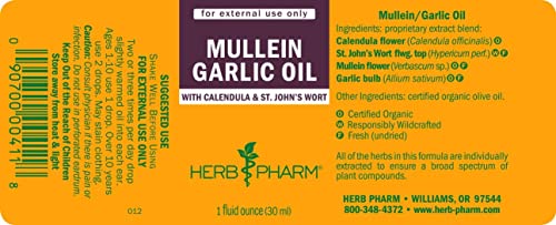 Herb Pharm Mullein Garlic Oil, 1 Oz And Kids Mullein Garlic Oil, 1 Oz Herbal Gift Set #TOP1