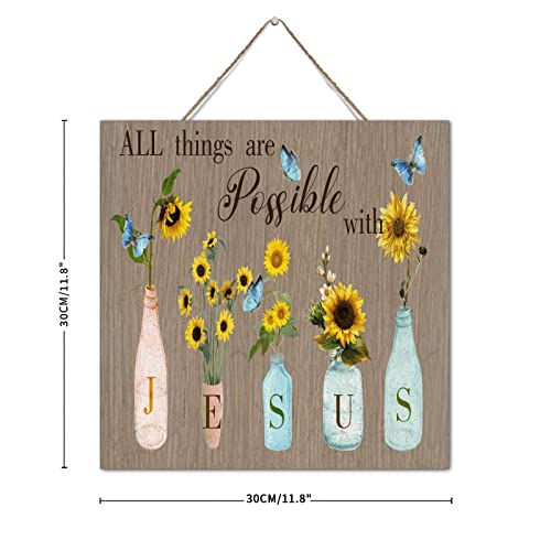 Plaque murale décorative en bois Jésus : décoration maison chrétienne 30x30 cm