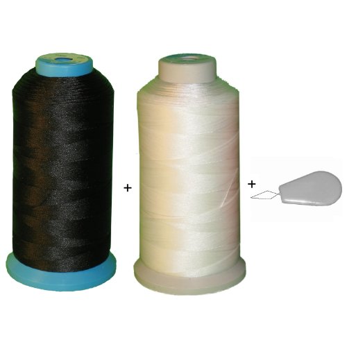 Set de Hilos de Nylon Negro y Blanco para Costura 2 Bobinas miniatura 1