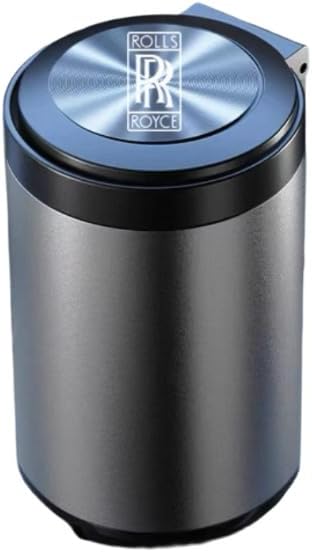 車載灰皿1個 適合ロールスロイス アダマス コレクション用，コンパクトな折りたたみ式で、防塵ゴミ箱で車内を清潔に保ち、LEDライト付