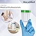 HaseMed Disposable Specimen Collection Cups with Green Screw Cap – 125 ml | Leakproof Urine Sample Container with Graduated Scale for Lab, Travel, and Personal Use - 20 Pack