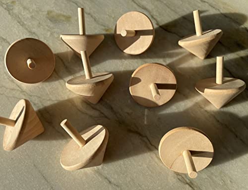 10 Holz Kreisel Naturbelassen Naturholz Holzkreisel Bemalen Basteln Holzkreisel