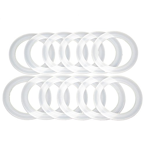 County Line Kitchen Reusable Snap-Fit Seals for Ball Plastic Mason Jar Lids - Regular Mouth, 12 Pack