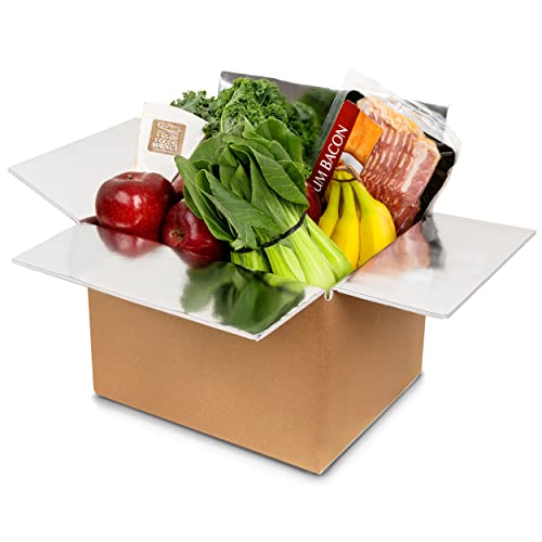 Live 2Day Nice Packs-Insulated Shipping Box-Reusable Cooler Box With Insulation For Frozen Food- Aluminum Moving Box-Frozen Food Cold Box-Dry Cooler Boxes (14" X 12" X 10" - Pack Of 10) #TOP16