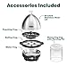 BELLA Rapid Electric Egg Cooker and Omelet Maker with Auto Shut Off, for Easy to Peel, Poached Eggs, Soft, Medium and Hard-Boiled Eggs, 7 Egg Capacity Tray, Single Tier, Black & Steel