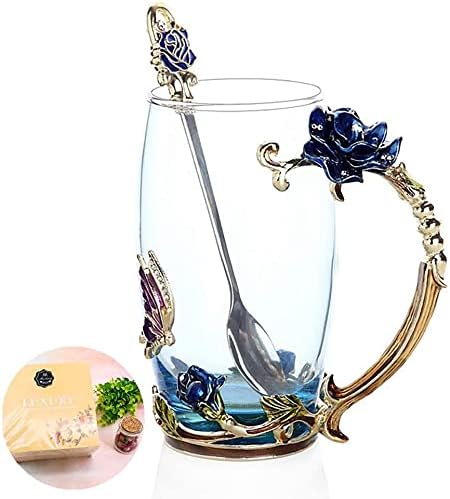 EnamelClear GlassSpoon autiful Present for Newlyweds, Christmas, New Year, Engagements, Anniversaries, Weddings, Parents, Couples Present (Box BTall)