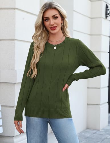 Zeagoo Sweaters for Women Cable Knit Long Sleeve Crewneck Fall Winter Tops | Soft Warm Cozy Knitted Pullover Sweater, Lightweight Cute Trendy Fashion Comfy Clothing - image 4
