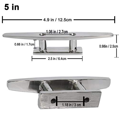 image for ZOMCHAIN Boat Cleat Open Base Boat Cleat, Dock Cleat All 316 Stainless