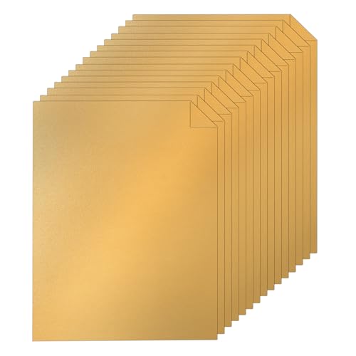 Silunkia 40 Sheets Gold Shimmer Cardstock 8.5 x 11 Certificate Paper 75lb Craft Paper Card Stock for Cards Making Birthday Decorations Wedding Invitations Greeting Cards
