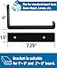 LEOPO 8 inch Shelf Brackets 8-Pack ,1/5 inch Thick Heavy Duty Industrial Bracket for DIY Floating Shelf Support, Black Coated Wall Shelf Support, 7.25” x 4” x 1.5”