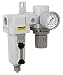 PneumaticPlus SAU4020M-N06G-MEP Air Filter Regulator Modular Combo 3/4" NPT - Manual Drain, Metal Bowl, Gauge