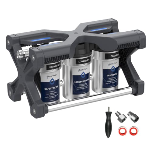 GLACIER FRESH Replacement for Technology RV Water Filtration System, 0.2 Micron Camper Water Filter with Compact 5 Inch Filter, 3-Stage Premium RV Water Filtration System for RVs, Campers and Boats