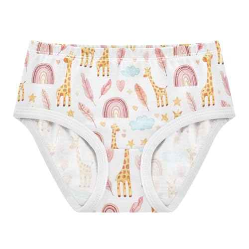 Joisal Flower Toddler Underwear Floral 2t Cotton Cute Panties Girl Cute Cartoon Giraffes White Briefs Underpants