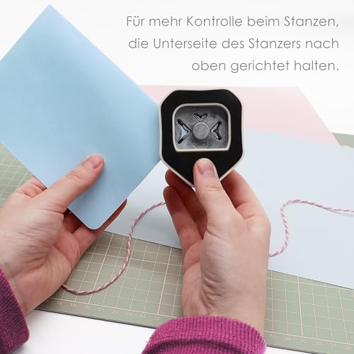Loveria Eckenstanzer 3 in 1 | Papier Ecken abrunden, 3 Größen 4mm / 7mm / 10mm | Stabiler Stanzer aus Edelstahl | Eckenabrunder zum Basteln | Bastelzubehör