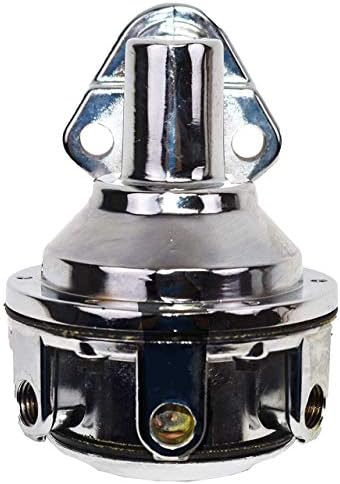 A-Team Performance - 12-835 Two-Valve Mechanical Fuel Pump 1/4-Inch Inlet Outlet NPT - Compatible With GMC Chevrolet BBC Big Block Chevy GMC V8 396 402 454 Engine Chrome