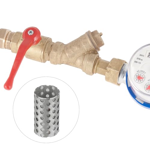 Image of PATIKIL 4 Pcs 15mm OD Strainer Mesh, 27mm H 80 Mesh Screen Y Shaped Strainer Filter Valve Mesh Screen 304 Stainless Steel Double Layer Strainer Mesh for Debris Pump Water Oil Separation