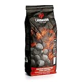 LANDMANN Holzkohle Grillbriketts | Bestehen aus Holzkohle, Wasser und natürlichen Bindemittel Maisstärke | Lange Brenndauer & hohe Brenntemperatur für mehr Grillspaß | Aus nachhaltigem Anbau [7 kg]