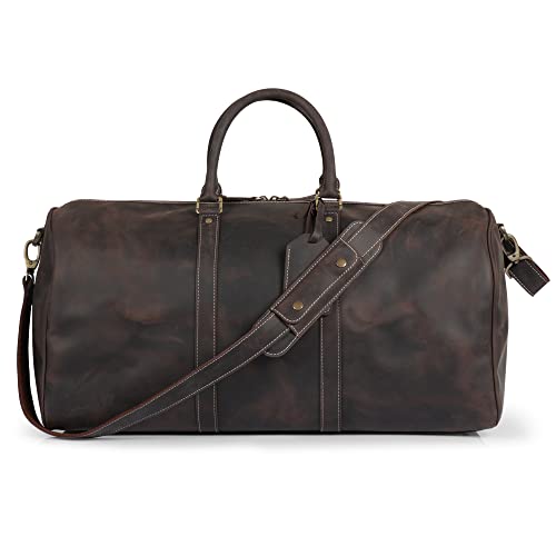 Sac de sport en cuir véritable Londo châtaigne, le cadeau de voyage durable par excellence