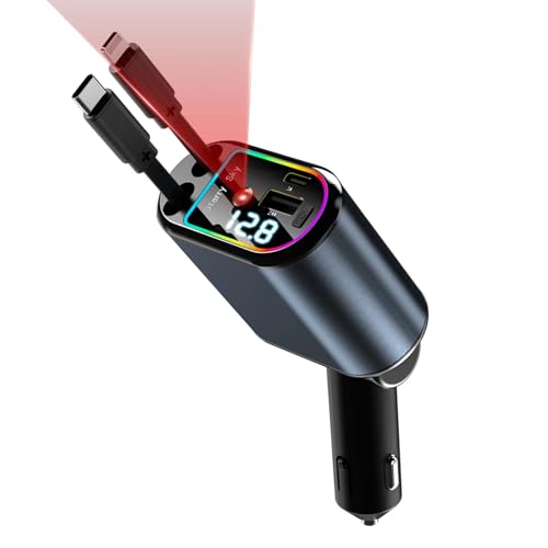 yYoobao莮E4䓯[dzVK[\Pbg4in1ԏ[dCar Charger RGBōʂ鐯V J[`[W[ 莮[dP[u 2{}[d Type-C/Lightning LED\d iphone/iPad/Galax