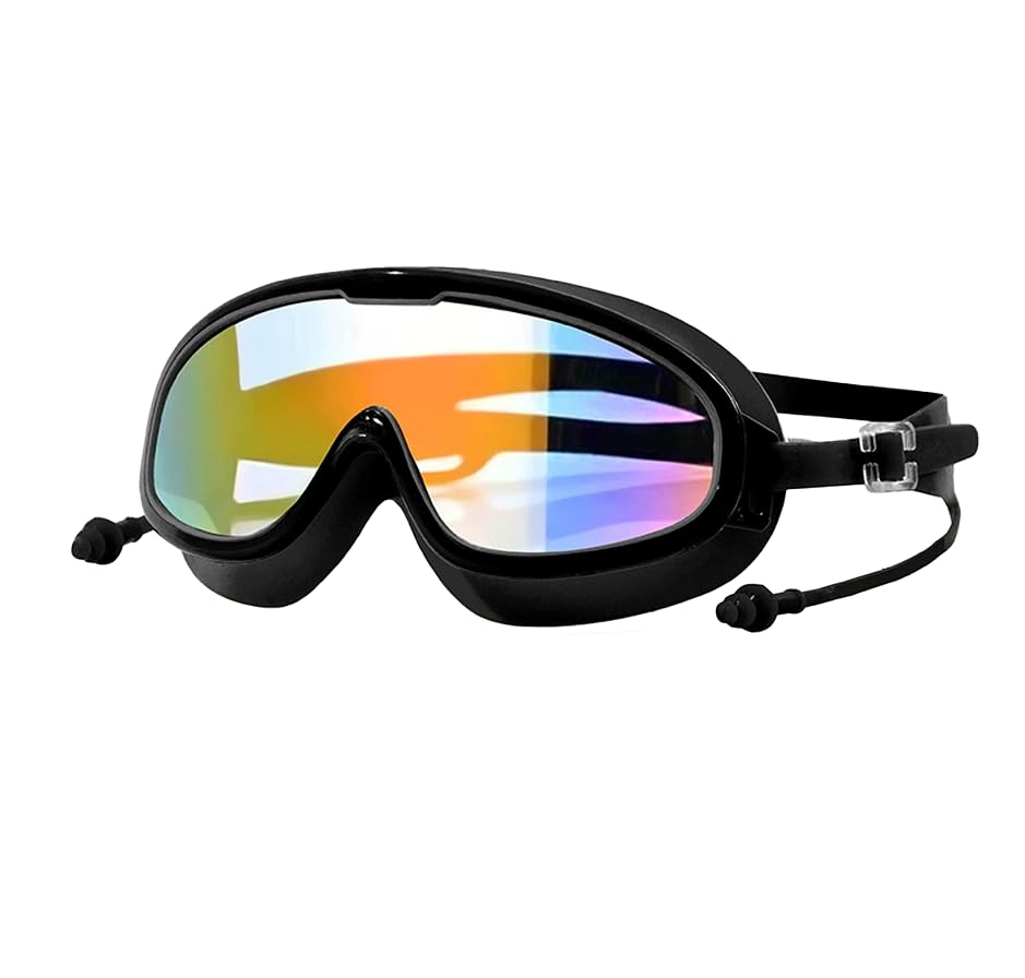 Occhialini da nuoto per uomo e donna – Occhiali da nuoto panoramici – Unisex Adulto – Antiappannamento & Impermeabile – Nasello regolabile – Lenti PC HD – Guarnizione in silicone ipoallergenica
