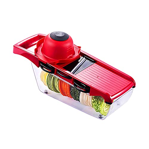 Mandoline slicer Vegetable chopper Multifunctional cutter 6-in-1 for potatoes, tomatoes, garlic, carrots and fruits, Grater Vegetable, Julienne Slicer, Storage Container, Hand Protector, Garlic Peeler