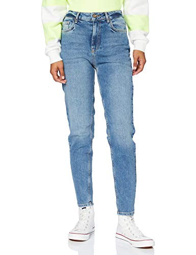 PIECES Damen Pcleah Mom Hw ANK Mb256-ba/Noos Bc, Medium Blue Denim, L