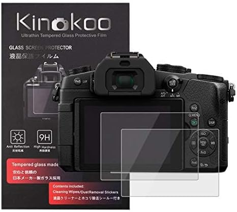 kinokoo Folia ze szkła hartowanego do Panasonic GX9/GX7 Mark II krystalicznie przezroczysta folia Panasonic GX9 GX7 II ochraniacz ekranu, bez pęcherzyków powietrza, odporny na zarysowania (2 sztuki)
