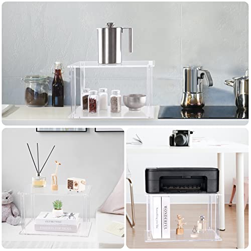 Hmyhum Acrylic Printer Stand - 2-Tier Small Home & Office Printer Table For Desktop And Under Desk, 15.75 X 11.81 X 9.65 Inches, Clear #TOP5