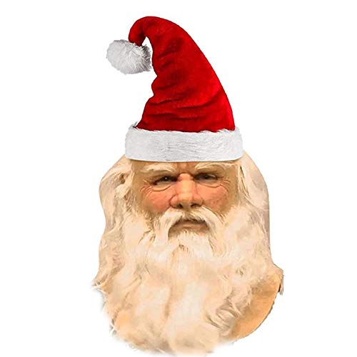 Masque de Père Noël Latex Santa Mask Realiste Masque de Vieil The Elder Old Man Headgear pour Carnaval, Costume, Cosplay, Noel, Fête Cover