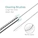 Set of 2 Stainless Steel Boba Straws with Cleaning Brush & Angled-Tip Straws with Carry Bag by Teivio, Wide Bubble Tea & Smoothie Straw with Silicone Tips, 12mm/0.5