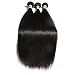 Msbeauty Hair Brazilian Remy Hair Silky Straight 3 Bundles Grade 5A Unprocessed Virgin Human Hair Weave Weft Mixed Length(14 16 18) Natural Color Tangle-free