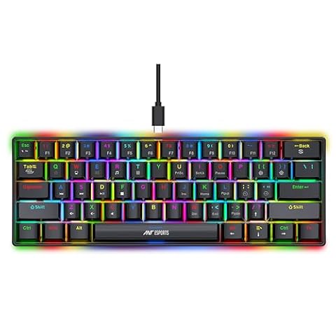 Ant Esports MK1300 V2 60% Wired Mechanical Gaming Keyboard, 61