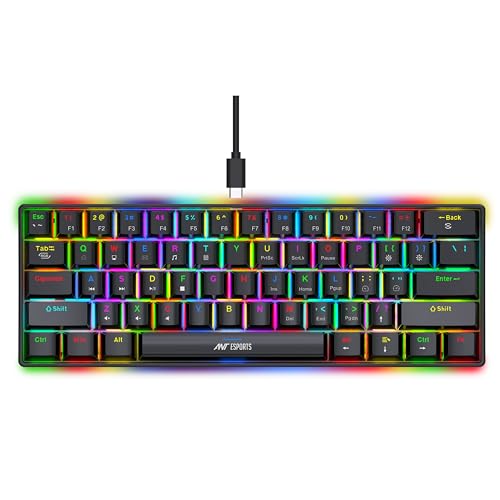 Ant Esports MK1300 V2 Portable 60 Percent Mechanical Keyboard, Co...