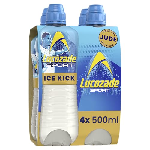 Lucozade Sport Ice Kick Jude Bellingham Edition 4x500ml Isotonic sports drink with electrolytes and vitamin B3 | Still | Bursting with flavour