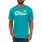 Junk Food NFL - Miami Dolphins Pennant Adult SS T-Shirt Tahiti Blue