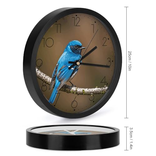Horloge murale à chiffres imprimé oiseau bleu grand format - 3
