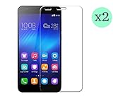 (Pack de 2 unid) Protector de pantalla Cristal templado para Huawei Honor 6 Calidad HD, Grosor 0,3mm, Bordes redondeados 2,5D, alta resistencia a golpes 9H. No deja burbujas en la colocación (Incluye instrucciones y soporte en Español)