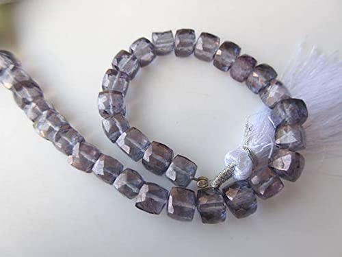 LKBEADS Naturalny kwarc kryształ iolit kolor fasetowane koraliki w pudełku, 7 mm koraliki w pudełku, powlekana biżuteria z kryształem kwarcowym