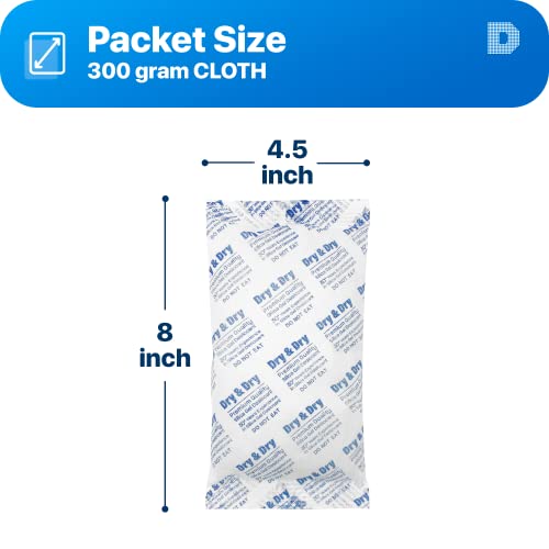 Image of Dry & Dry 300 Gram [2 Packets] Silica Gel Packets Desiccants, Silica Packets - Rechargeable Silica Gel Packs, Desiccants Packets, Silica Gel