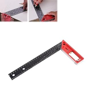 2026 New Multi-Angle Measuring Ruler, Woodworking Square Ruler, Universal Combination Angle, Multifunctional Right Angle, L Square for Precise Measuring, Drawing Red