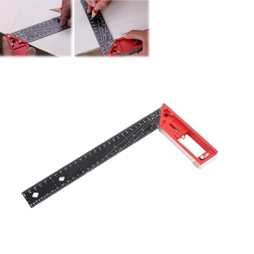 Tooltekt Woodworking Square Ruler, 2024 New Multi-angle Measuring Ruler, Universal Combination Angle, Multifunctional Right Angle Ruler, L Square for Precise Measuring, Drawing (Red)