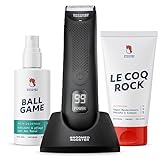 Intimpflege High Performer Set - The Bodygroomer, präziser elektrischer Intimrasierer & Trimmer für Herren inkl. Pflege Creme und Intim-Deospray für Männer, Geburtstagsgeschenk von Groomed Rooster