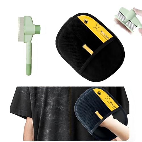 EVIMAR Electrostatic Pet Hair Remover Glove, Reusable Grooming & Cleaning Glove for Dogs & Cats, Anti-Static for Furniture, Carpet, Car Seats, Couch (1 Glove + 1 Free Deshedding Brush)